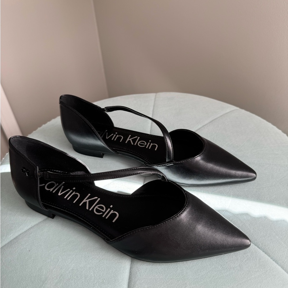 Calvin Klein Sannie Ballet Black Flats, Size 8.5
